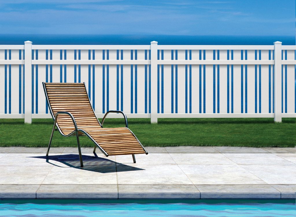 This is an example of a large transitional full sun backyard concrete paver and vinyl fence landscaping in Dallas.