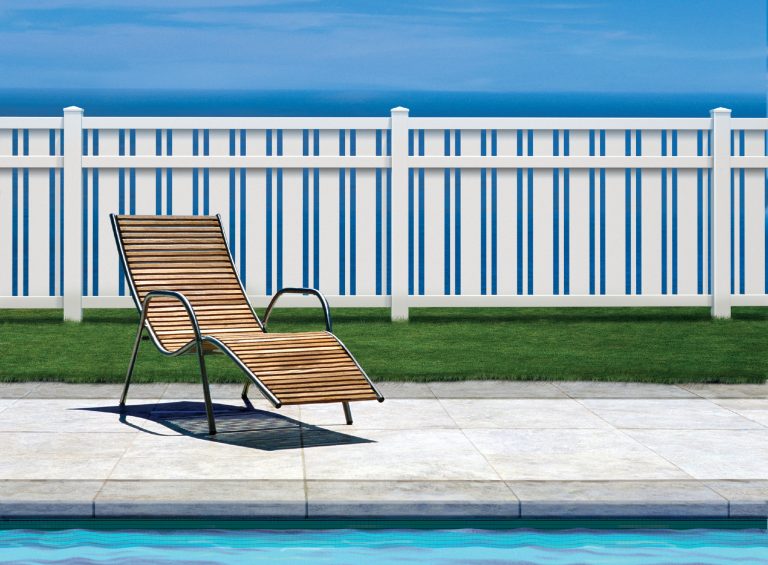 This is an example of a large transitional full sun backyard concrete paver and vinyl fence landscaping in Dallas.