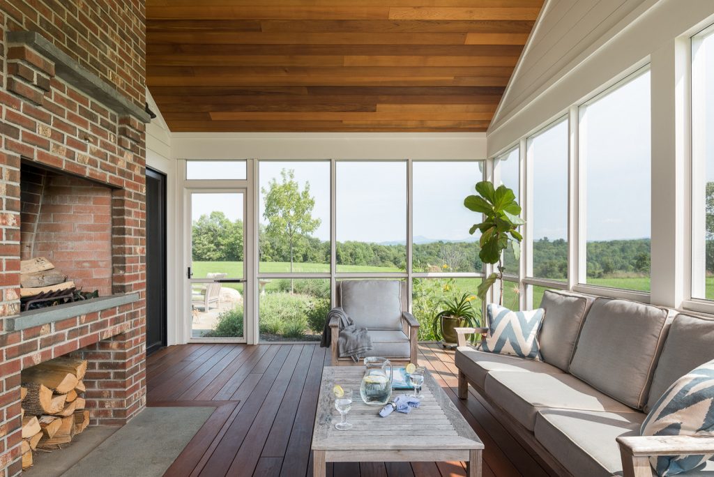 This is an example of a mid-sized country porch design in Burlington. by Peregrine Design Build | Outdoor Photos | Porch | Landscaping | Landscape Design | Outdoor Living Space | Porch Design Ideas | Outdoor Living Space Ideas | Backyard Design