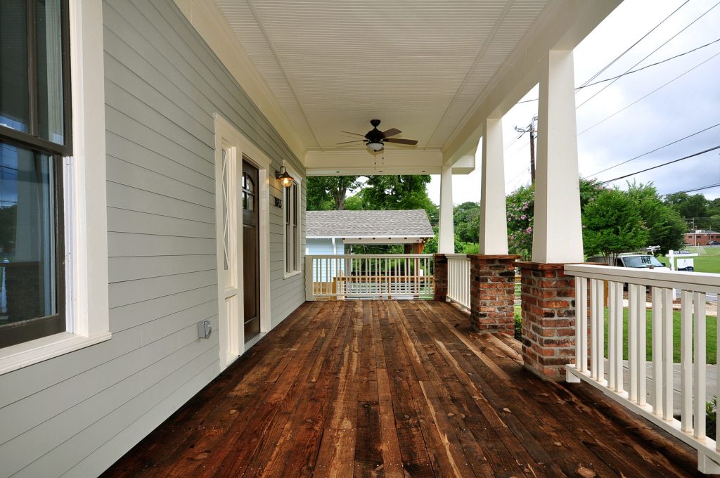 This is an example of a mid-sized craftsman front porch design in Atlanta with decking and a roof extension. by Walsh Design | Outdoor Photos | Porch | Landscaping | Landscape Design | Outdoor Living Space | Porch Design Ideas | Outdoor Living Space Ideas | Backyard Design