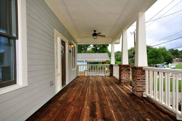 This is an example of a mid-sized craftsman front porch design in Atlanta with decking and a roof extension. by Walsh Design | Outdoor Photos | Porch | Landscaping | Landscape Design | Outdoor Living Space | Porch Design Ideas | Outdoor Living Space Ideas | Backyard Design