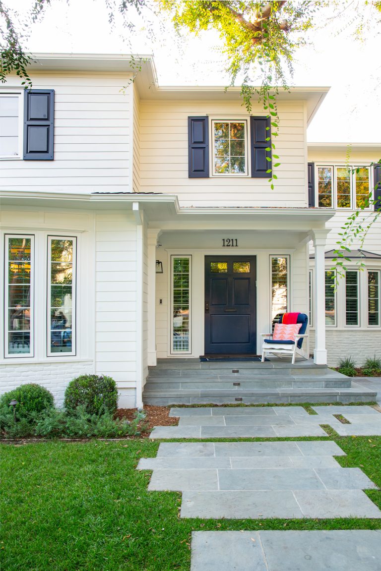 This is an example of a mid-sized traditional stone front porch design in Los Angeles with a roof extension. by Alison Kandler Interior Design | Outdoor Photos | Porch | Landscaping | Landscape Design | Outdoor Living Space | Porch Design Ideas | Outdoor Living Space Ideas | Backyard Design