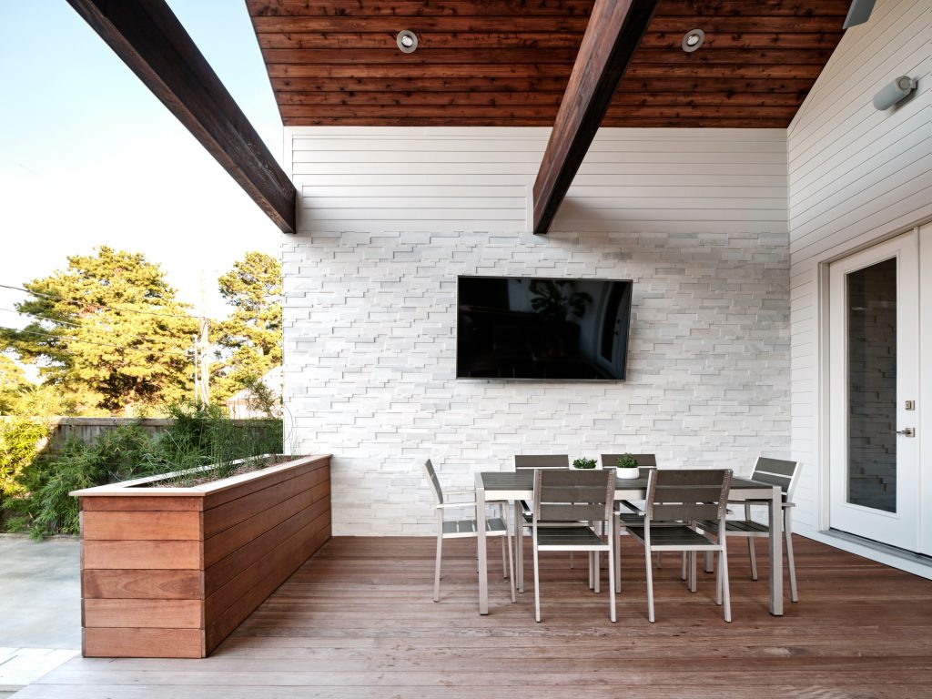 This is an example of a modern porch design in New Orleans. by Nathan Fell Architecture | Outdoor Photos | Porch | Landscaping | Landscape Design | Outdoor Living Space | Porch Design Ideas | Outdoor Living Space Ideas | Backyard Design