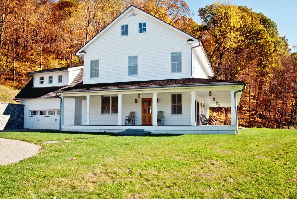 This is an example of a modern porch design in New York with decking and a roof extension. by Spire Architecture & Design | Outdoor Photos | Porch | Landscaping | Landscape Design | Outdoor Living Space | Porch Design Ideas | Outdoor Living Space Ideas | Backyard Design