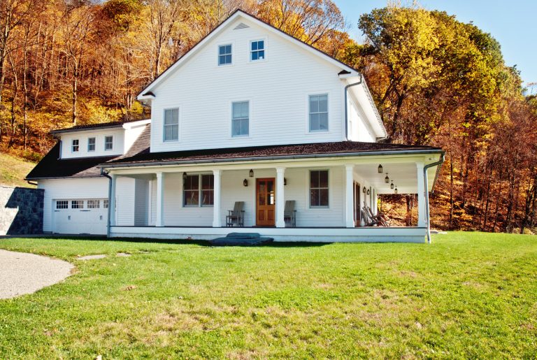 This is an example of a modern porch design in New York with decking and a roof extension. by Spire Architecture & Design | Outdoor Photos | Porch | Landscaping | Landscape Design | Outdoor Living Space | Porch Design Ideas | Outdoor Living Space Ideas | Backyard Design