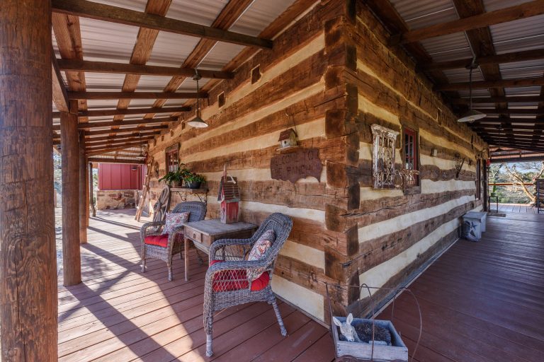 This is an example of a rustic porch design in Austin with decking and a roof extension. by Duffin Design Build | Outdoor Photos | Porch | Landscaping | Landscape Design | Outdoor Living Space | Porch Design Ideas | Outdoor Living Space Ideas | Backyard Design