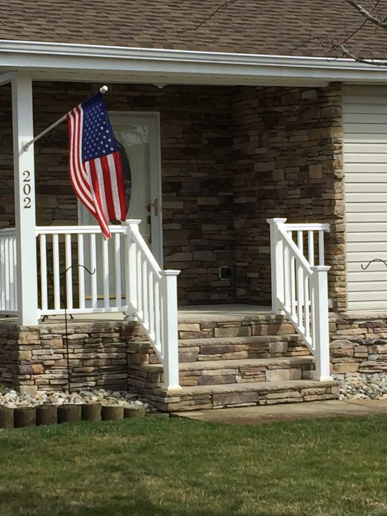 This is an example of a rustic porch design in New York. by Jersey Shore Stamped Concrete | Outdoor Photos | Porch | Landscaping | Landscape Design | Outdoor Living Space | Porch Design Ideas | Outdoor Living Space Ideas | Backyard Design