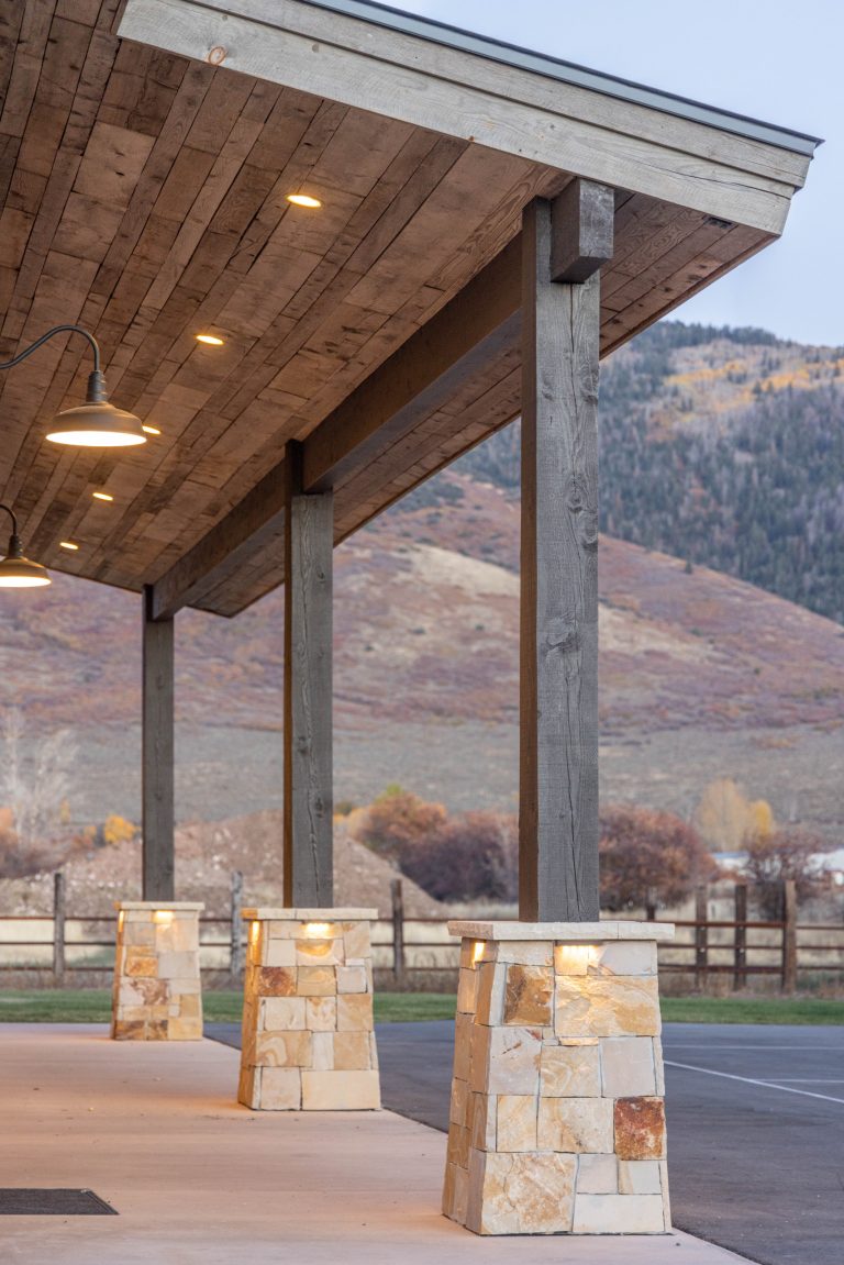 This is an example of a rustic porch design in Salt Lake City. by Harper & Company, Inc. | Outdoor Photos | Porch | Landscaping | Landscape Design | Outdoor Living Space | Porch Design Ideas | Outdoor Living Space Ideas | Backyard Design