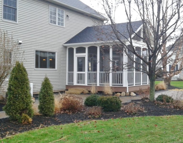 This is an example of a screened-in back porch design in Cleveland. by Tim Englert Construction, Inc. | Outdoor Photos | Porch | Landscaping | Landscape Design | Outdoor Living Space | Porch Design Ideas | Outdoor Living Space Ideas | Backyard Design