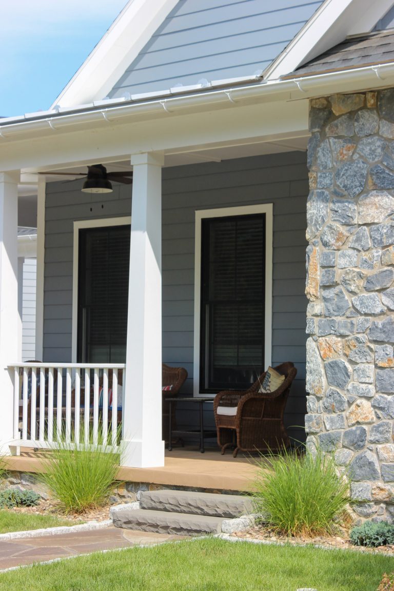 This is an example of a small cottage porch design in Nashville with a roof extension. by National Prefinish | Outdoor Photos | Porch | Landscaping | Landscape Design | Outdoor Living Space | Porch Design Ideas | Outdoor Living Space Ideas | Backyard Design