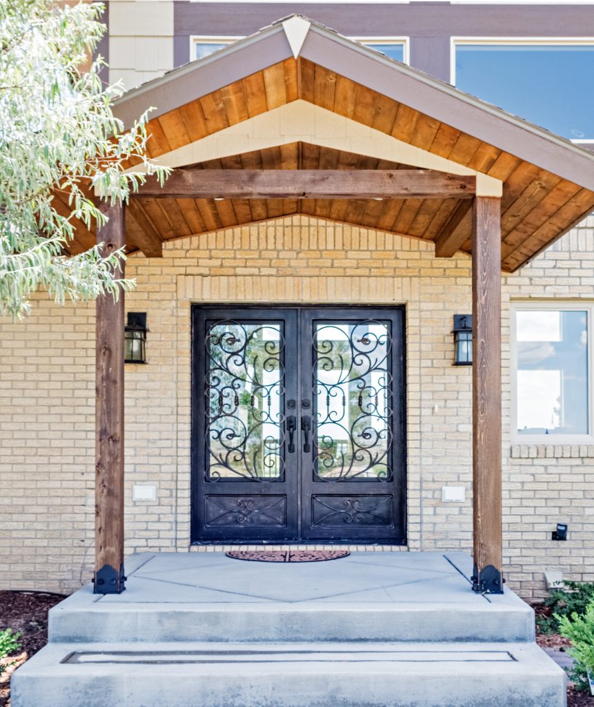 This is an example of a small traditional concrete front porch design in San Francisco with an awning. by AYA Homes, LLC | Outdoor Photos | Porch | Landscaping | Landscape Design | Outdoor Living Space | Porch Design Ideas | Outdoor Living Space Ideas | Backyard Design