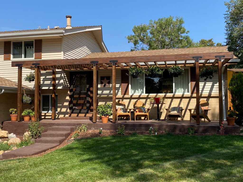 This is an example of a southwestern porch design in Denver. by MAO Designs, Aurora, Colorado | Outdoor Photos | Porch | Landscaping | Landscape Design | Outdoor Living Space | Porch Design Ideas | Outdoor Living Space Ideas | Backyard Design