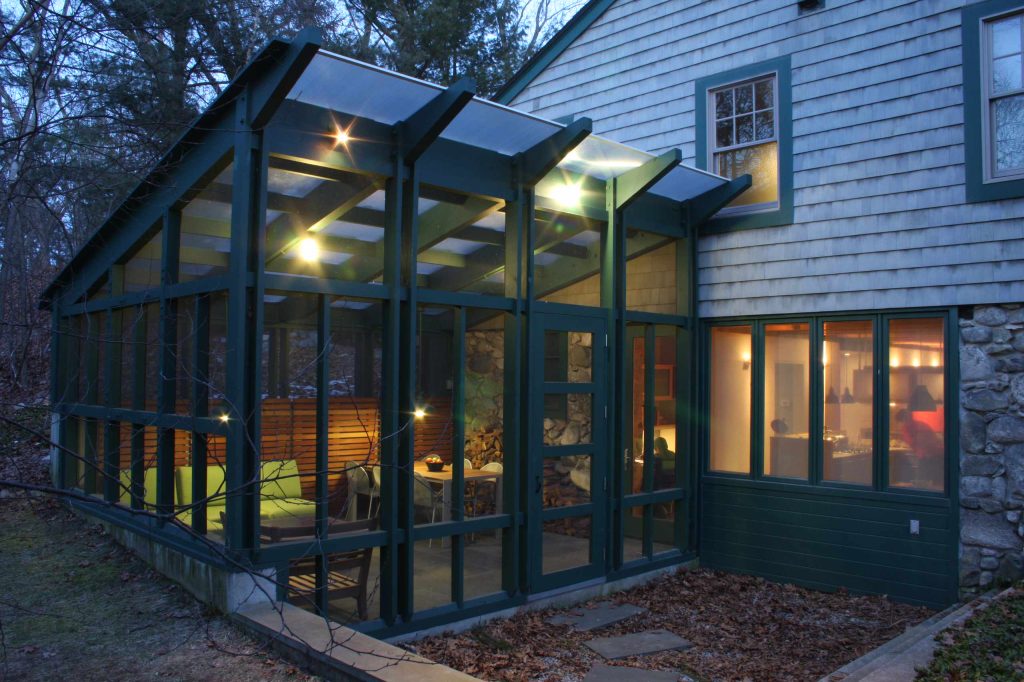 This is an example of a traditional porch design in Boston with a roof extension. by Studio One-Off Architecture & Design | Outdoor Photos | Porch | Landscaping | Landscape Design | Outdoor Living Space | Porch Design Ideas | Outdoor Living Space Ideas | Backyard Design