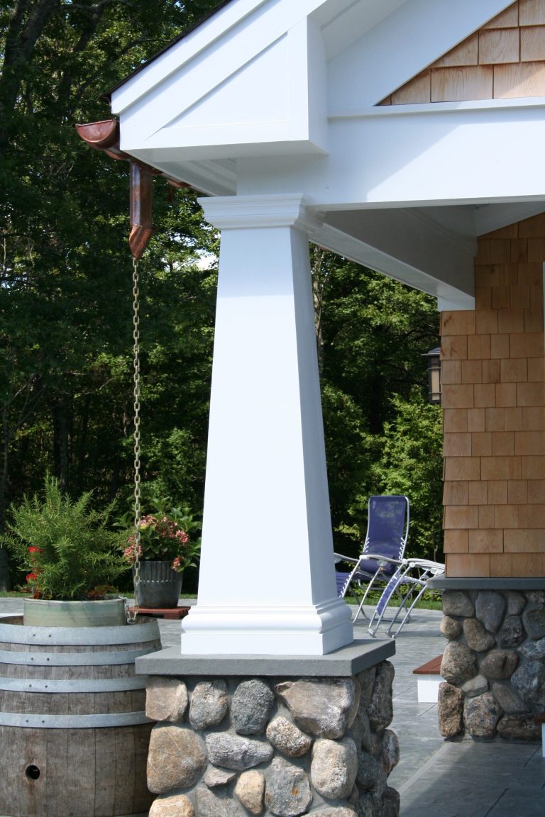 This is an example of a traditional porch design in Portland Maine. by studioB-E Architecture | Interiors | Planning | Outdoor Photos | Porch | Landscaping | Landscape Design | Outdoor Living Space | Porch Design Ideas | Outdoor Living Space Ideas | Backyard Design