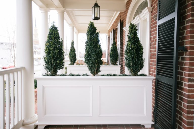 This is an example of a traditional porch design in Raleigh. by At Home | Outdoor Photos | Porch | Landscaping | Landscape Design | Outdoor Living Space | Porch Design Ideas | Outdoor Living Space Ideas | Backyard Design