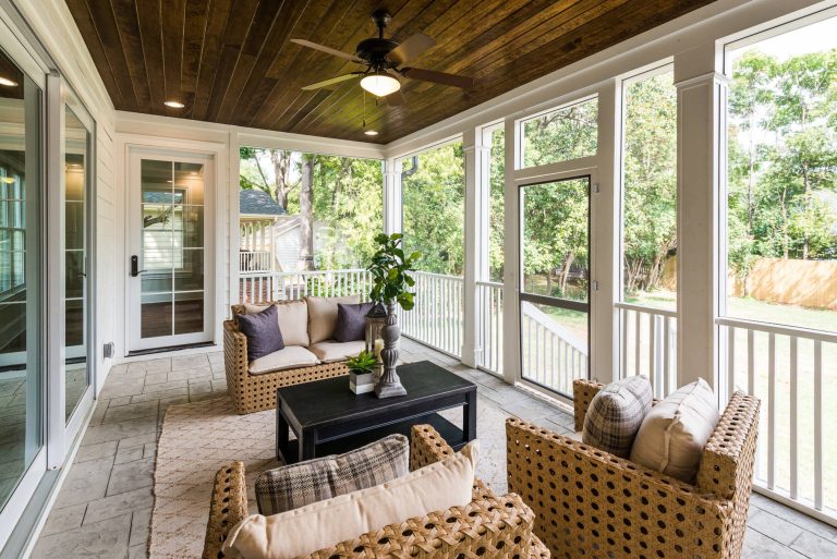 This is an example of a transitional porch design in Charlotte. by MBQ Properties | Outdoor Photos | Porch | Landscaping | Landscape Design | Outdoor Living Space | Porch Design Ideas | Outdoor Living Space Ideas | Backyard Design