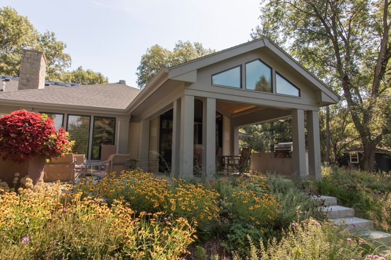 This is an example of a transitional porch design in Omaha. by Robert Torson Architects | Outdoor Photos | Porch | Landscaping | Landscape Design | Outdoor Living Space | Porch Design Ideas | Outdoor Living Space Ideas | Backyard Design