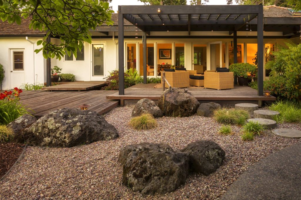 This is an example of an asian backyard landscaping in San Francisco.