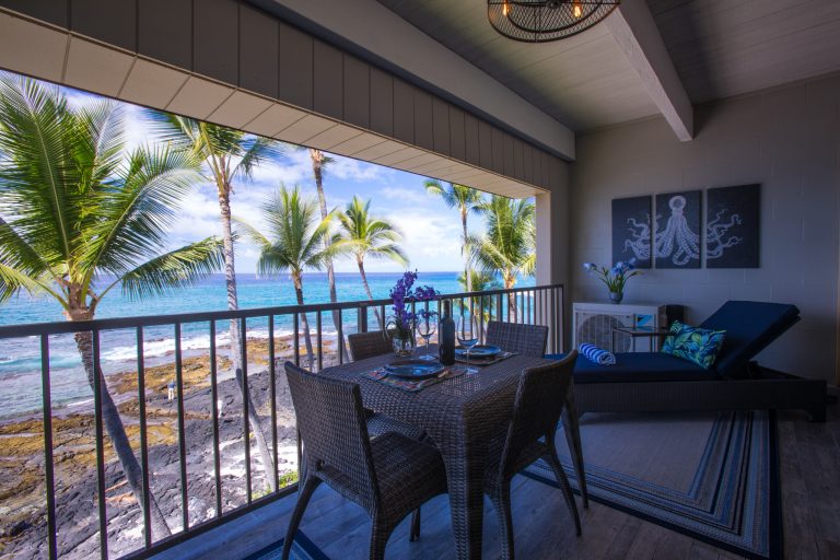 This is an example of an eclectic porch design in Hawaii. by Holly Gwen | Outdoor Photos | Porch | Landscaping | Landscape Design | Outdoor Living Space | Porch Design Ideas | Outdoor Living Space Ideas | Backyard Design