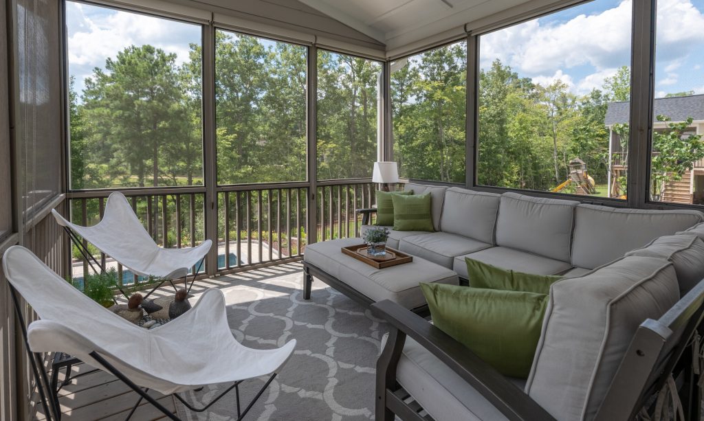 This is an example of an eclectic porch design in Raleigh. by Mathieson Design | Outdoor Photos | Porch | Landscaping | Landscape Design | Outdoor Living Space | Porch Design Ideas | Outdoor Living Space Ideas | Backyard Design