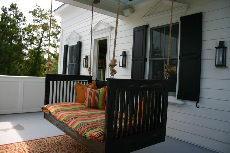 This is our "Brynn" bed Swing. One of many styles we sell at Vintage Porch Swings. Check us out and look at the many styles and finishes available to you. by Vintage Porch Swings LLC | Outdoor Photos | Porch | Landscaping | Landscape Design | Outdoor Living Space | Porch Design Ideas | Outdoor Living Space Ideas | Backyard Design
