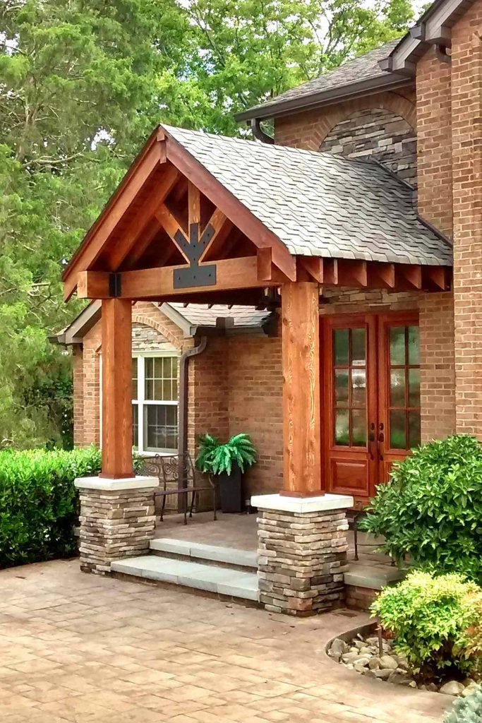 Timber frame porch addition