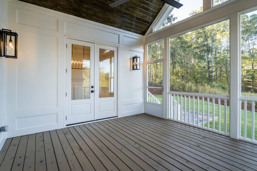 Transitional back porch idea in Raleigh by Poythress Construction Company Inc. | Outdoor Photos | Porch | Landscaping | Landscape Design | Outdoor Living Space | Porch Design Ideas | Outdoor Living Space Ideas | Backyard Design