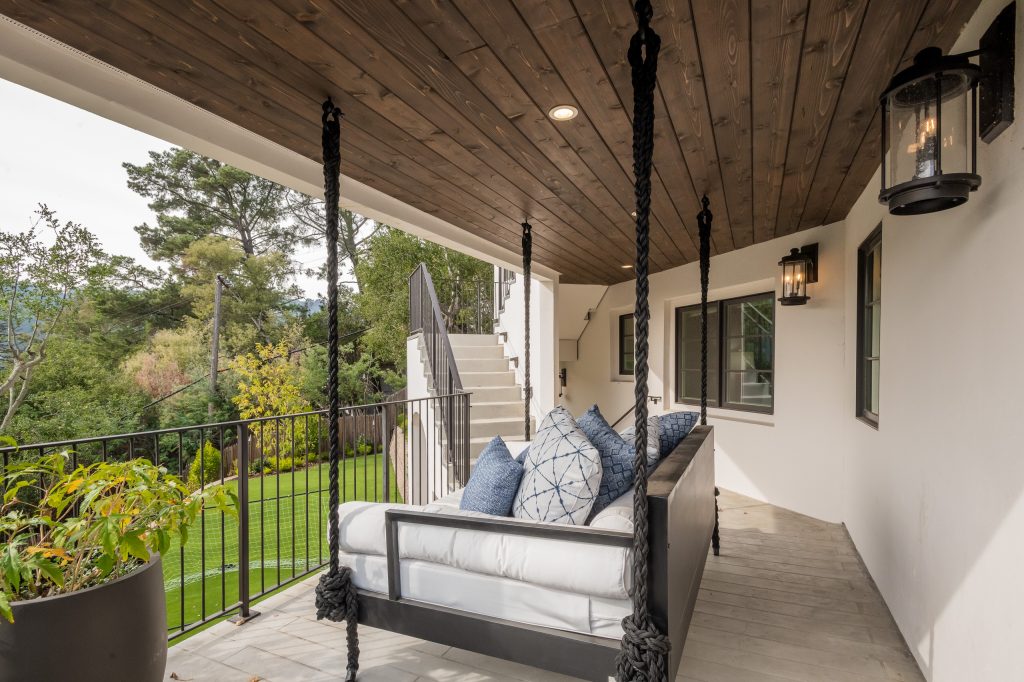 Transitional back porch idea in San Francisco by Blueline Custom Builders | Outdoor Photos | Porch | Landscaping | Landscape Design | Outdoor Living Space | Porch Design Ideas | Outdoor Living Space Ideas | Backyard Design