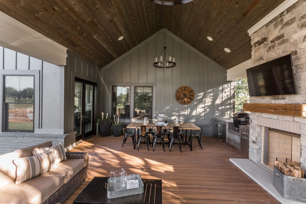 Transitional porch idea in Indianapolis by G&G Custom Homes, Inc | Outdoor Photos | Porch | Landscaping | Landscape Design | Outdoor Living Space | Porch Design Ideas | Outdoor Living Space Ideas | Backyard Design