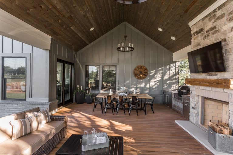 Transitional porch idea in Indianapolis by G&G Custom Homes, Inc | Outdoor Photos | Porch | Landscaping | Landscape Design | Outdoor Living Space | Porch Design Ideas | Outdoor Living Space Ideas | Backyard Design