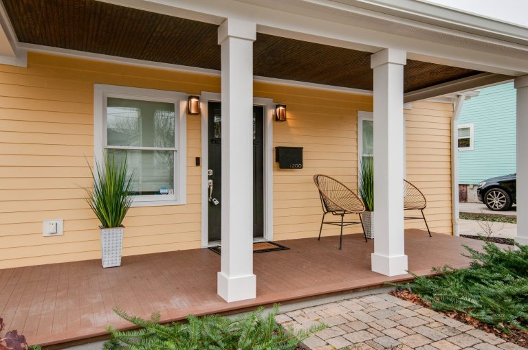 Transitional porch idea in Nashville by HU-34191009 | Outdoor Photos | Porch | Landscaping | Landscape Design | Outdoor Living Space | Porch Design Ideas | Outdoor Living Space Ideas | Backyard Design