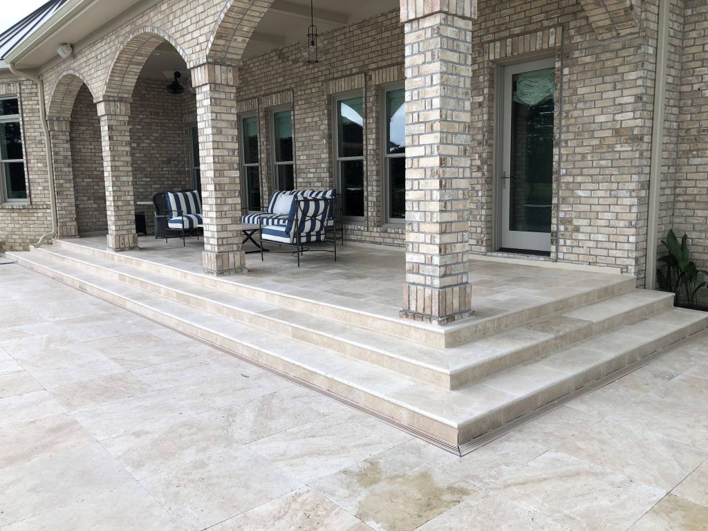 Travertine installed by Robert's Flooring