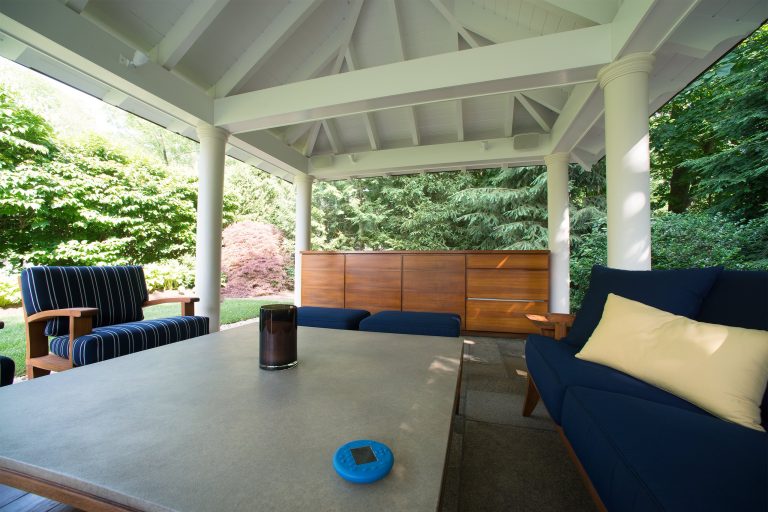 Trendy back porch idea in New York by Crestron Electronics | Outdoor Photos | Porch | Landscaping | Landscape Design | Outdoor Living Space | Porch Design Ideas | Outdoor Living Space Ideas | Backyard Design