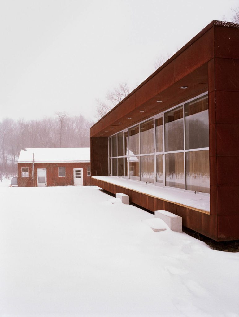 Trendy back porch photo in New York with a roof extension by Messana O'Rorke | Outdoor Photos | Porch | Landscaping | Landscape Design | Outdoor Living Space | Porch Design Ideas | Outdoor Living Space Ideas | Backyard Design