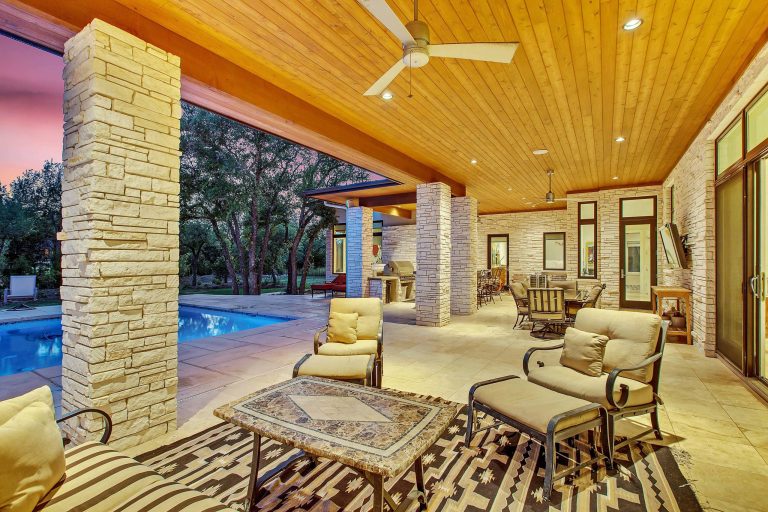 Trendy porch idea in Austin by At Home | Outdoor Photos | Porch | Landscaping | Landscape Design | Outdoor Living Space | Porch Design Ideas | Outdoor Living Space Ideas | Backyard Design