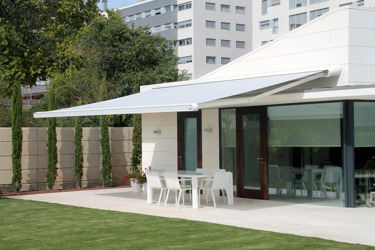 Trendy porch photo in Chicago with an awning by TCT&A Industries | Outdoor Photos | Porch | Landscaping | Landscape Design | Outdoor Living Space | Porch Design Ideas | Outdoor Living Space Ideas | Backyard Design
