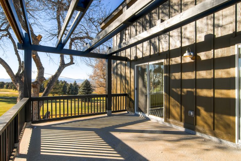 Trendy porch photo in Denver by Jamie Charbonneau | Outdoor Photos | Porch | Landscaping | Landscape Design | Outdoor Living Space | Porch Design Ideas | Outdoor Living Space Ideas | Backyard Design