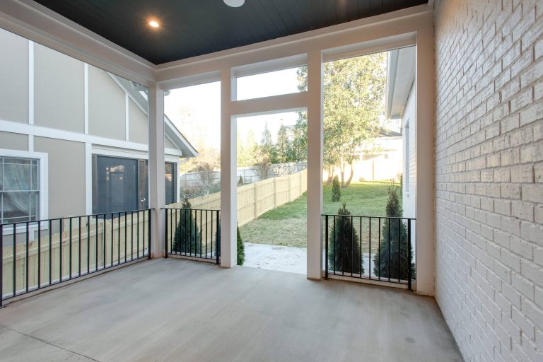 Trendy porch photo in Nashville by White Pines Building Group | Outdoor Photos | Porch | Landscaping | Landscape Design | Outdoor Living Space | Porch Design Ideas | Outdoor Living Space Ideas | Backyard Design