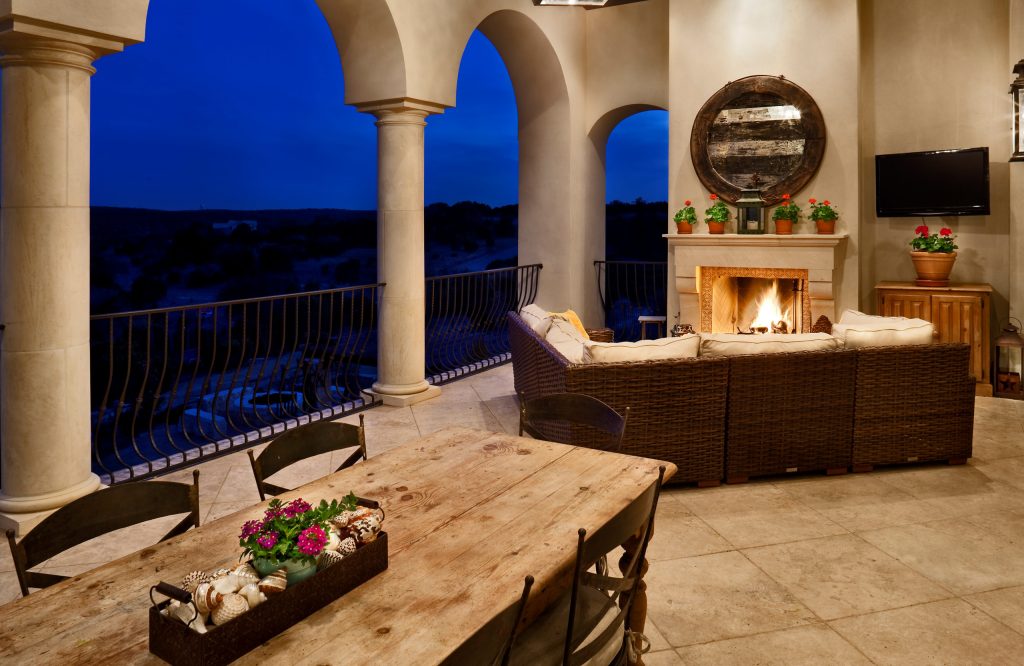 Tuscan porch photo in Austin by Cord Shiflet | Outdoor Photos | Porch | Landscaping | Landscape Design | Outdoor Living Space | Porch Design Ideas | Outdoor Living Space Ideas | Backyard Design