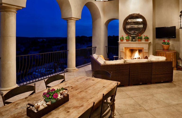 Tuscan porch photo in Austin by Cord Shiflet | Outdoor Photos | Porch | Landscaping | Landscape Design | Outdoor Living Space | Porch Design Ideas | Outdoor Living Space Ideas | Backyard Design