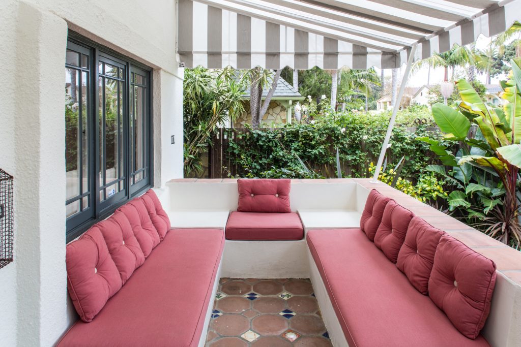 Tuscan porch photo in Los Angeles by LcV Laureen Vivian Architecture/Interiors | Outdoor Photos | Porch | Landscaping | Landscape Design | Outdoor Living Space | Porch Design Ideas | Outdoor Living Space Ideas | Backyard Design