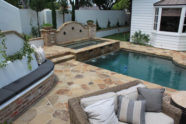 Tuscan porch photo in Orange County by Landcrafters, Inc. | Outdoor Photos | Porch | Landscaping | Landscape Design | Outdoor Living Space | Porch Design Ideas | Outdoor Living Space Ideas | Backyard Design