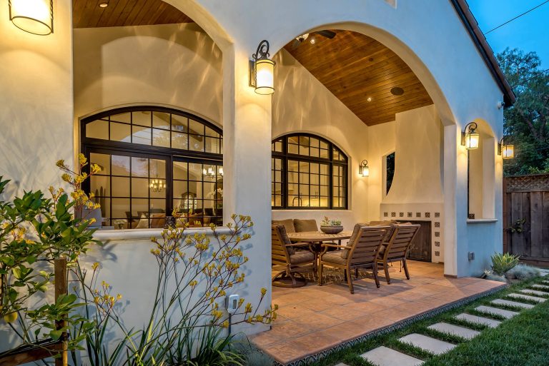 Tuscan tile porch photo in San Francisco with a roof extension by | Outdoor Photos | Porch | Landscaping | Landscape Design | Outdoor Living Space | Porch Design Ideas | Outdoor Living Space Ideas | Backyard Design