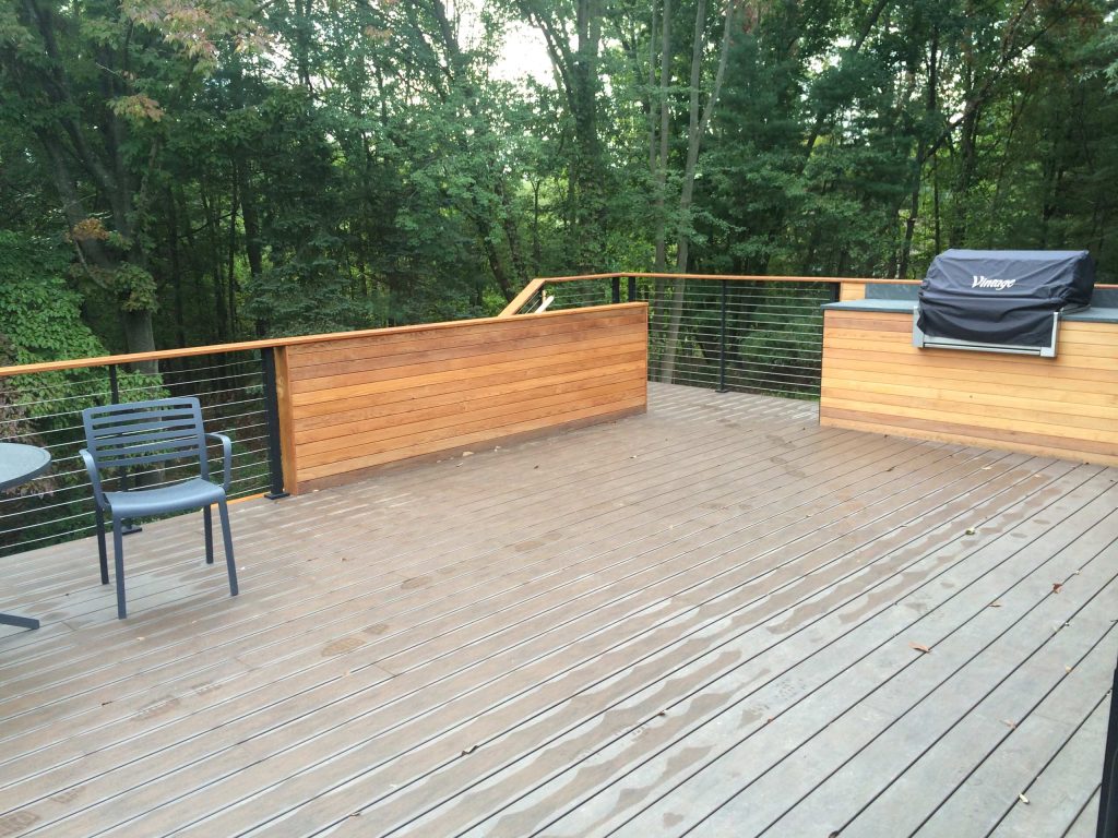 Ultra contemporary custom cedar deck.
