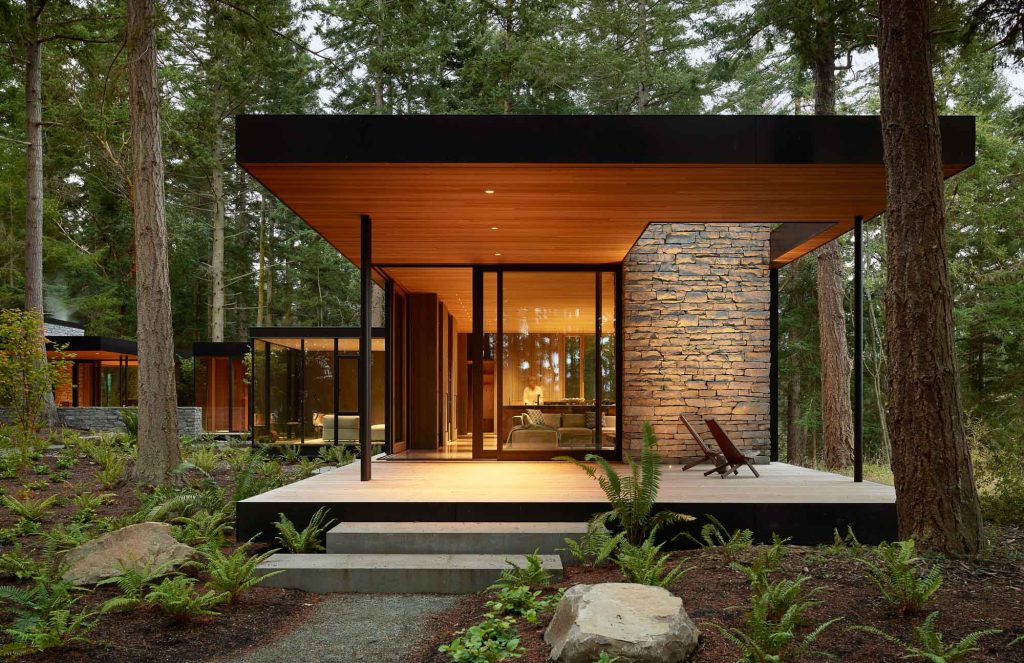 View into the living room and kitchen.