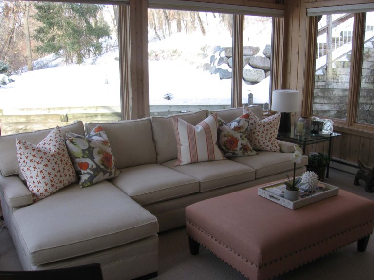 Warm, Cozy, Bright, and Fresh 4 Season Porch. All items are available through Heinrich+Schultz 952-920-2258.