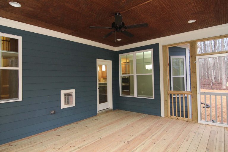 You can access the rear screen porch from the glass french doors in the game room and family room. The porch ceiling has a stained wood beadboard finish. by Stanton Homes | Outdoor Photos | Porch | Landscaping | Landscape Design | Outdoor Living Space | Porch Design Ideas | Outdoor Living Space Ideas | Backyard Design