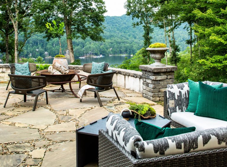 Transitional backyard patio photo in Atlanta with a fire pit and no cover