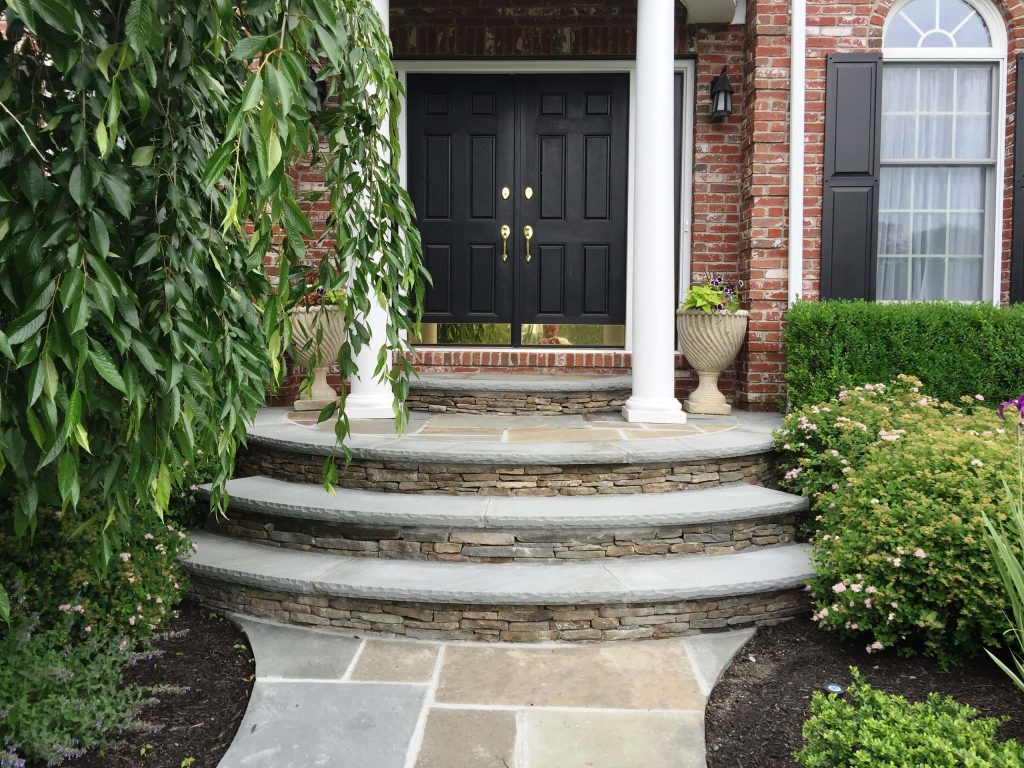 front entry walk & landscape