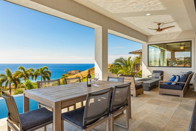 Example of a transitional backyard patio design in Other with a fire pit and a roof extension